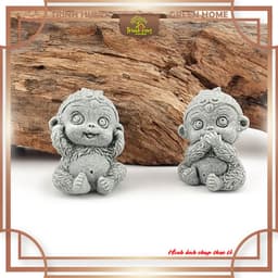 Bộ tiểu Tôn Ngộ Không tứ không đá sa thạch ST.PVN2677 - Tượng deco, trang trí tiểu cảnh, bán cạn, terrarium 5