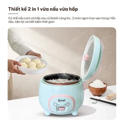 Nồi cơm điện 1,2L nắp gài COMET CM8002, lòng nồi chống dính, dành cho 3-4 người ăn [NEW 2026] 3