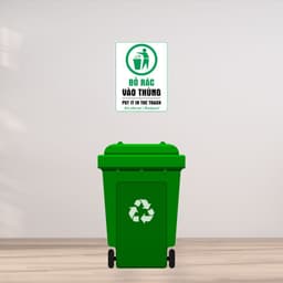 [Hỏa Tốc] Decal Dán "Bỏ Rác Vào Thùng - Put It In The Trash" Chống Thấm Nước, Bền Đẹp 2