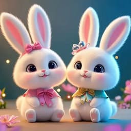 [Hỏa Tốc] Tranh Dán Tường Cặp Đôi Thỏ Trắng Ôm Trái Tim Dễ Thương 3D | Tranhdep.vn 6
