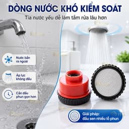 Đầu vòi sen tăng áp lực nước nhựa 1000 lỗ TDG đầu vòi phun tia siêu mịn tiết kiệm nước HH606 3