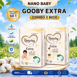 (LINK TRỢ GIÁ) COMBO 2 BỊCH Tã/bỉm quần dán GOOBY EXTRA ngày chống tràn hiệu quả đủ size cho bé 1