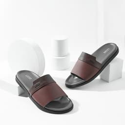 [4-25/9 TẶNG QUÀ TRUNG THU 599K] Dép Nam Quai Ngang LECOS LG59 Da Microfiber Đế Cao Su Chống Trượt Dạo Phố 3