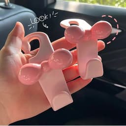 Móc NƠ TREO  Ghế SAU Ô Tô, Thiết Kế Thắt Nơ Dopamine, Đựng Đồ Nội Thất, Phụ Kiện Xe Hơi 2