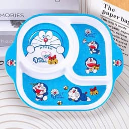 Khay ăn chia ngăn cho bé, Đĩa ăn hoạt hình cho trẻ em hello kitty -cinnamoroll - kuromi - doremon đáng yêu an toàn 7