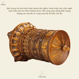 [Amrita]Kinh luân điện bánh xe cầu nguyện Om Mani Padme Hum 23500 chân ngôn kèm nhạc và điều khiển từ xa - CXNP530 3