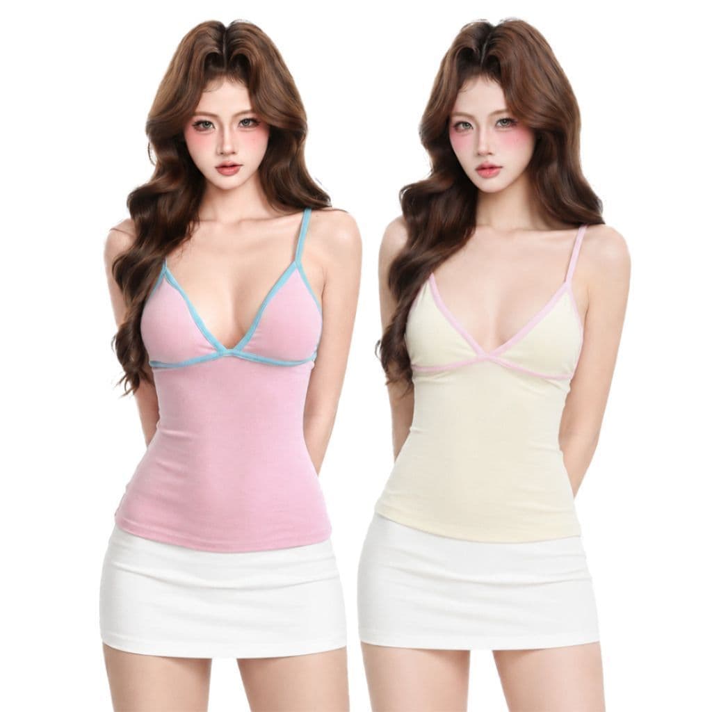 [UPDATE] Áo 2 Dây KHÔNG MÚT NGỰC Phối Viền Kiểu Mùa Hè A51585 9 7 - Sam botique