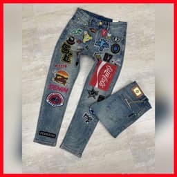 JEAN NAM HỌA TIẾT,THIẾT KẾ ĐỘC ĐÁO VỚI NHỮNG MẢNG STICKER,MỘT CHIẾC JEAN CHO ANH EM YÊU THÍCH SỰ PHÁ CÁCH QJ-5191 VIC 1