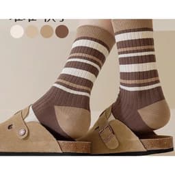 COMBO 5 Đôi Tất/ Vớ  nữ cao cổ kẻ mùa thu đông chất liệu thấm hút mồ hôi và khử mùi phong cách Hàn Quốc 5