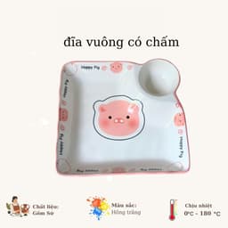 BÁN LẺ BÁT ĐĨA HEO HỒNG , SET BÁT CHÉN ĐĨA HEO XINH XẮN 8