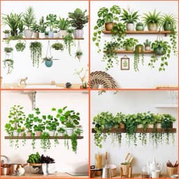 DT16 - 40x70cm Decaltrong dán tường chậu cây xanh, (40cm x 70cm) kệ cây xanh dán trang trí phòng khách phòng ngủ 1