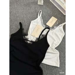 (Dmina) ÁO HAI DÂY PHỐI REN | ÁO HAI DÂY NỮ THUN COTTON MỀM MẠI, ÁO BASIC THANH LỊCH 3