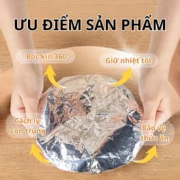 Tấm Nhôm Cách Nhiệt Bọc Thực Phẩm Vỏ Nhựa Cấp Thực Phẩm Giữ Nhiệt Bàn Ăn TTA11 Co Giãn Đàn Hồi Chống Dầu Dễ Giặt 4