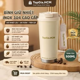 Bình Giữ Nhiệt TopGia Premium 500ml Inox 304 – Sang Trọng, Tiện Dụng, Giữ Nhiệt Lâu, thiết kế dây đeo tiện lợi. 2