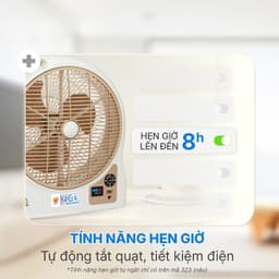 Quạt Sạc Tích Điện Honjianda FL323/FL313 dạng hộp AC&DC 12 inch 1-2 pin - có đèn LED & USB 6