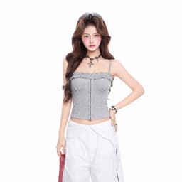 Áo 2 Dây Dáng Corset Nẹp Gài  Kiểu Viền Bèo Cá Tính A51557 9 7 - Sam botique 7