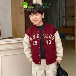 [10-29kg] Áo Khoác Varsity Cao Cấp Bé Trai KIMCHIBABY Nỉ Lông Cáo Dày Mịn Ấm Dáng Bomber, Áo Khoác Cho Bé Mặc Thu Đông 6