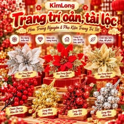 Hoa Trạng Nguyên, Sung nhũ, Chery Trang Trí Oản Tài Lộc, Giỏ Quà Tết, Mâm Lễ, Trang trí tháp bánh và tháp nước Tết. 1
