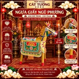 Ngựa Giấy Hàng Bắc Ninh (Cao 35cm) Cúng Quan Thần Linh, Cúng Trạng, Thánh Mẫu, Tạ Đất, Giải Hạn - Tiệm Nhang Cát Tường 2