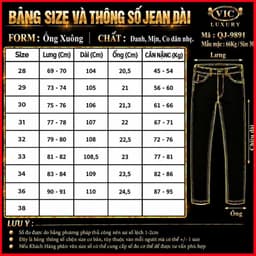 JEAN NAM HOT HIT, FORM ĐẸP, DỄ PHỐI ĐỒ, MẶC LÊN CHUẨN MEN, ĐI CHƠI,ĐI HOẠC HAY ĐI LÀM ĐỀU HỢP QJ-9891 VIC 9