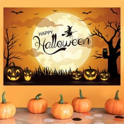 Rèm Phông Nền Polyester Chủ Đề Halloween Trang Trí Nhà Cửa In Bạt Tặng Kèm móc dán treo tường 1