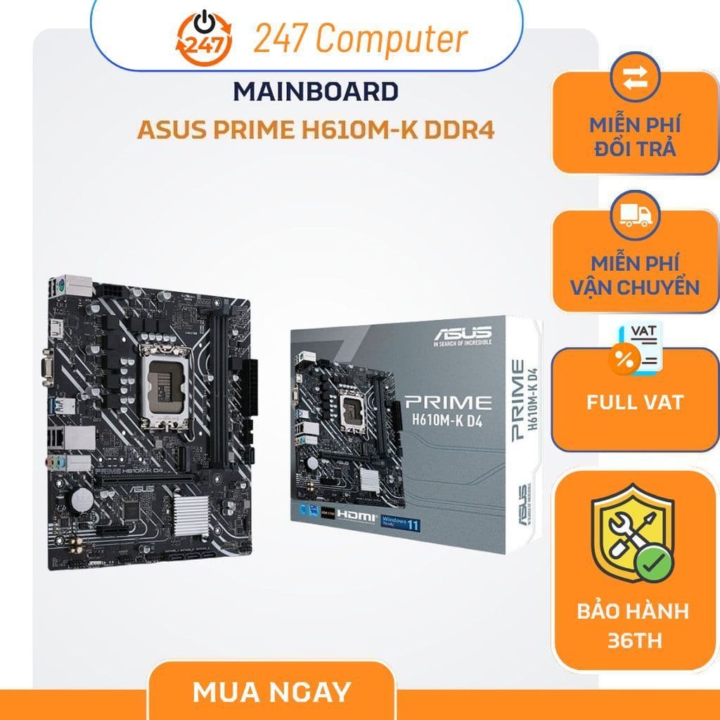 Mainboard ASUS PRIME H610M-K DDR4 - hàng chính hãng