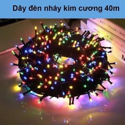 MỚI Bộ Đèn Nháy 40m Led Kim Cương, Dây Led 40m 4 Lõi Đồng, 4 Chế Độ Nháy. Đèn Nháy Trang Trí Decor Phòng 1