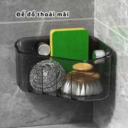 Kệ đựnġ Đồ Rửa Chén Bát Hút Chân Không, Rổ lọc rác bồn rửa bát móc cốc hút chất liệu nhựa ABS cao cấp 2
