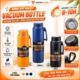 Bình Giữ Nhiệt VACUUM BOTTE Inox 316 Dung Tích 800/1000ml - Giữ Nhiệt Lâu, Dùng Cho Nam Nữ -[VOICON-[LA88] 1