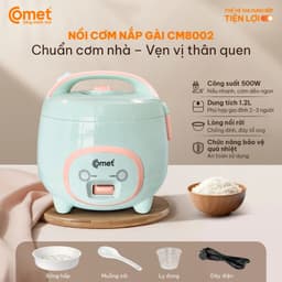 Nồi cơm điện 1,2L nắp gài COMET CM8002, lòng nồi chống dính, dành cho 3-4 người ăn [NEW 2026] 6