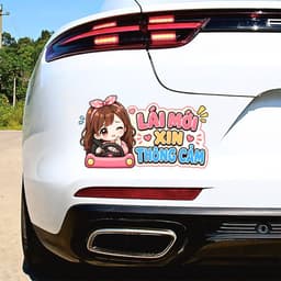 Decal Dán Nữ Lái Mới - Chibi Xinh Cute, Dễ Thương, Tạo Điểm Nhấn Độc Đáo Cho Chiếc Xe Của Bạn! 2