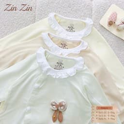 BD41. Bộ body liền thân body dài tay bé trai bé gái sơ sinh Zinzin viền bèo chất petit mềm mịn mát co dãn 4 chiều 2