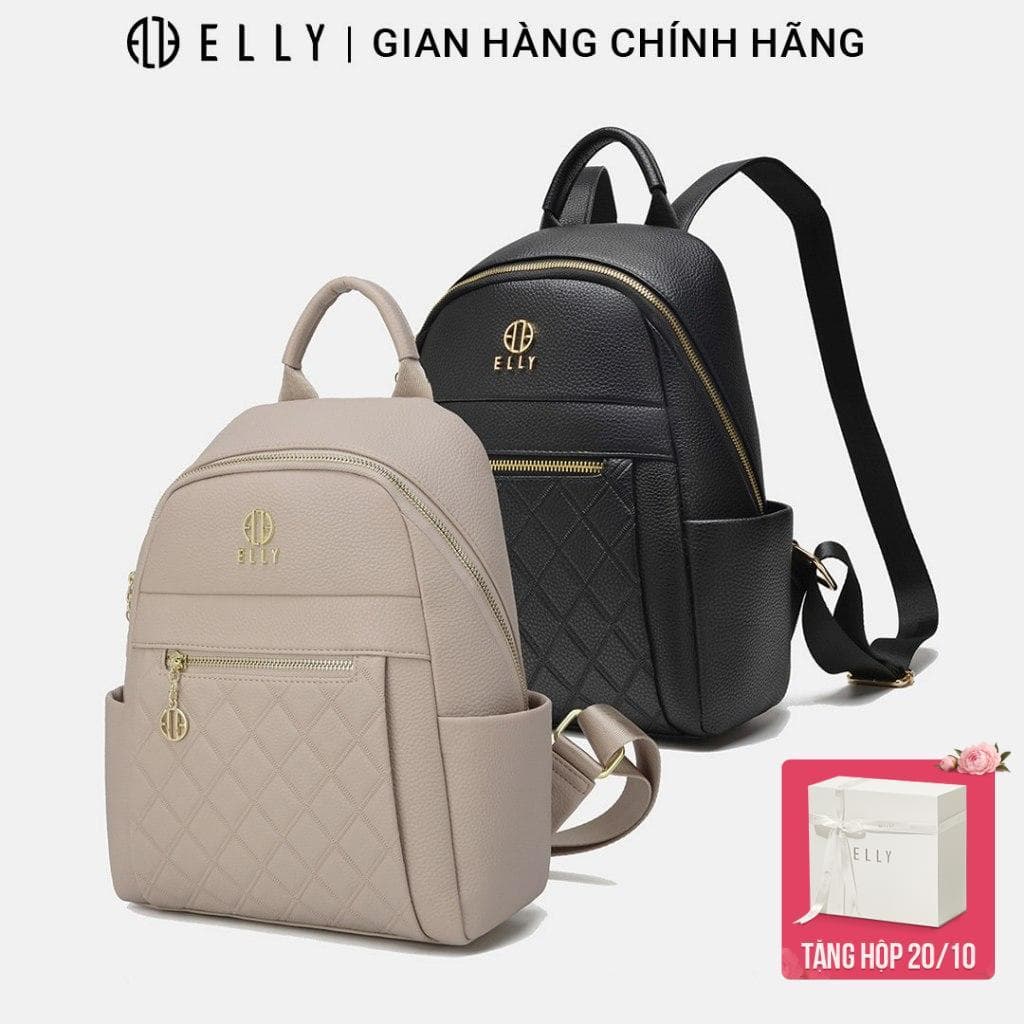 [Tặng hộp 20.10] Balo nữ ELLY EBH34 da tổng hợp cao cấp balo thời trang công sở đựng iPad chính hãng