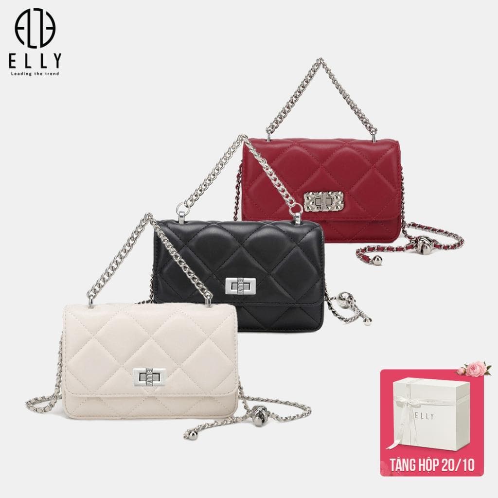 [Tặng hộp 20.10] Túi xách nữ thời trang ELLY EL225 đeo chéo xách tay đeo vai da tổng hợp cao cấp chính hãng