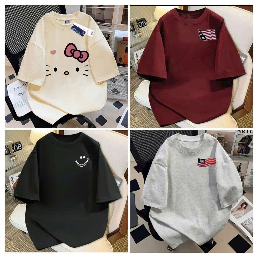 ÁO PHÔNG THUN NAM NỮ TAY LỠ FORM RỘNG IN HÌNH COTTON MỀM MỊN, THOÁNG MÁT.-FOLLOW