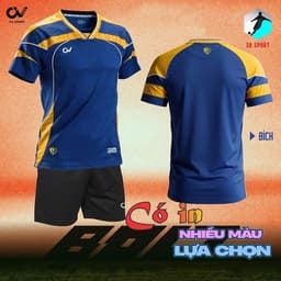 [Chính hãng CV Sport] [Nhận in tên số theo yêu cầu] Quần Áo Bóng Đá CV Bolt Xanh Dương vải C-Airmaxx siêu nhẹ Cao Cấp 1