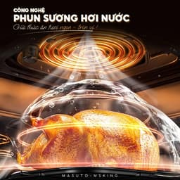 [ĐỜI MỚI NHẤT- BH 18T] Nồi chiên không dầu hơi nước Qcooko cống suất 1500W dung tích 5L, màn hình cảm ứng dễ dàng thao t 6