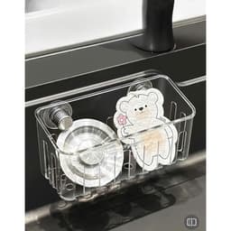 Kệ đựnġ Đồ Rửa Chén Bát Hút Chân Không, Rổ lọc rác bồn rửa bát móc cốc hút chất liệu nhựa ABS cao cấp 9