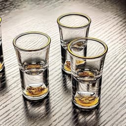 Bộ 6 chén trắng bằng vàng lá cao cấp cho sử dụng tại nhà, chia rượu pha lê cá nhân hóa, ly rượu miệng nhỏ,VOICON-[DA66] 4