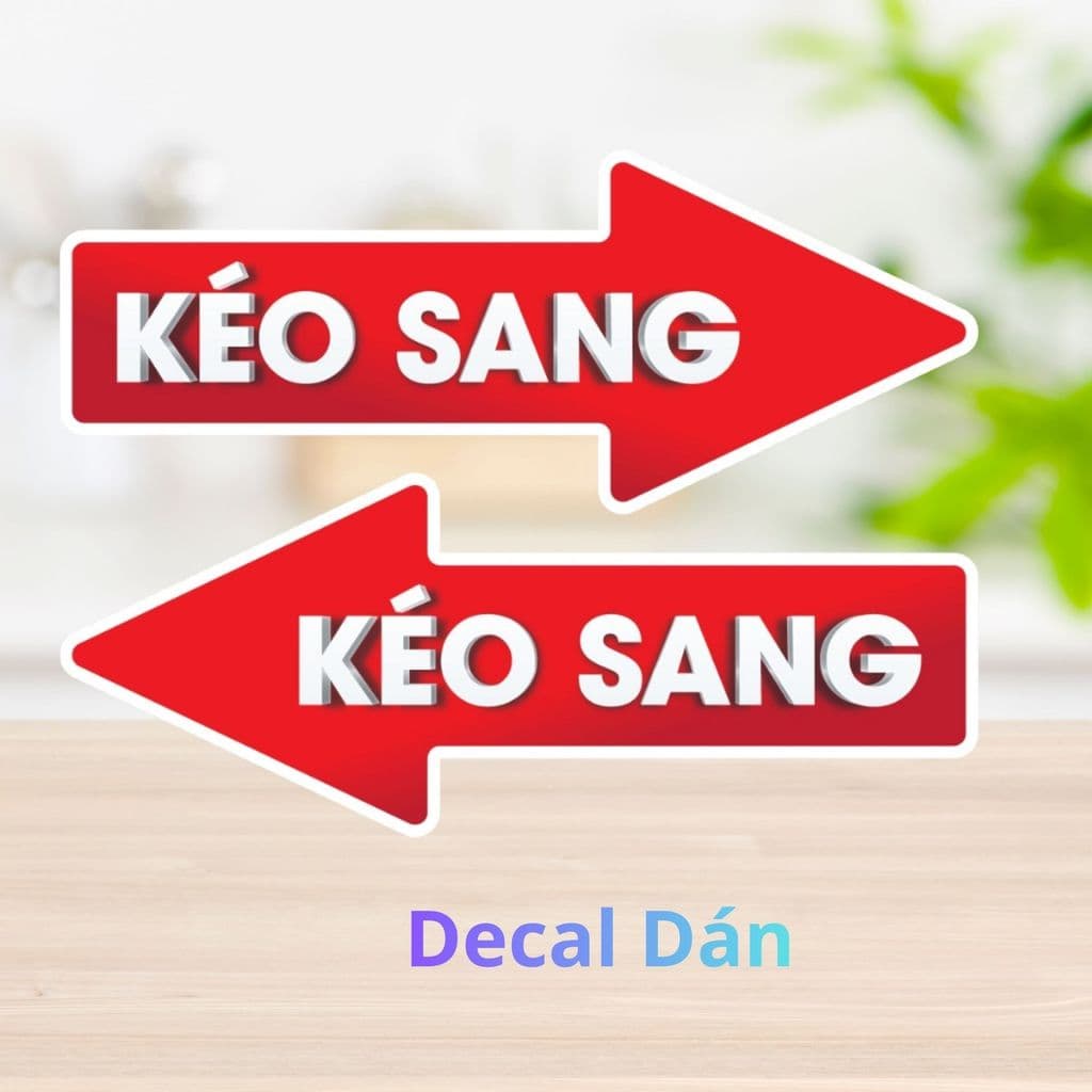 Decal Dán Mũi Tên Kéo Sang Đành Cho Cửa Kính Sticker Dán Cửa Kéo