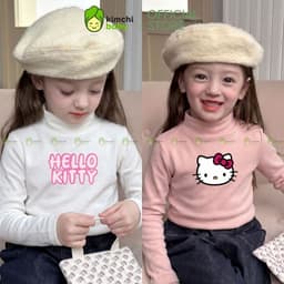 [10-29KG] Áo dài tay giữ nhiệt bé gái cổ cao 3p cao cấp KIMCHIBABY  DÀY MỊN SIÊU ẤM cho bé mặc thu đông ACL602 2