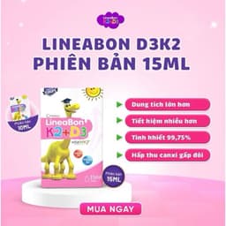 [D3K2 Mẫu Mới] Lineabon hồng 15ml tinh khiết hỗ trợ hấp thu canxi dạng nhỏ giọt tiện lợi cho bé <BUN BUN SHOP 4