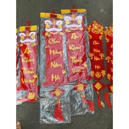 Liễn Treo Câu Đối Tết Đầu Lân 2027 Nhung Đỏ Chữ Nổi Cao Cấp kícḣ Thước 100cm Trang Trí  nhà cửa 6