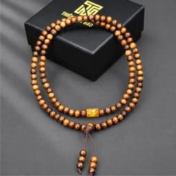Chuỗi gỗ Bách Xanh 108 hạt 6/7/8mm mix charm Lu Thống theo mệnh Kim Mộc Thủy Hỏa Thổ  | Thiên Mộc Bảo 8