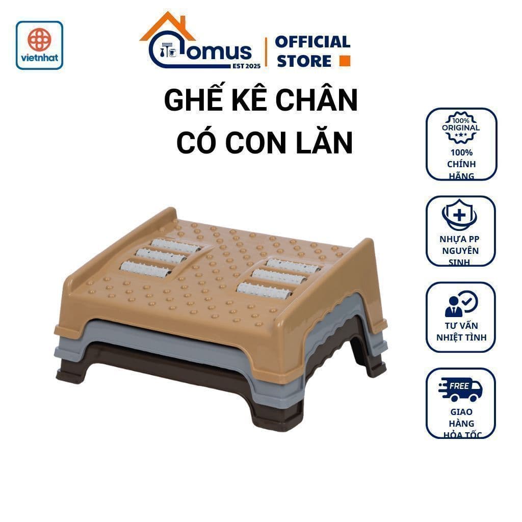 Ghế Kê Chân Massage Văn Phòng, Ghế Gác Chân Thư Giãn Hỗ Trợ Tuần Hoàn Máu Việt Nhật 2135 - DOMUS