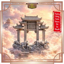 Tượng cổng tam quan đá sa thạch ST.PVN2685 - Tượng deco, trang trí tiểu cảnh, bán cạn, terrarium 2