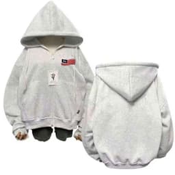 Áo khoác Hoodie Zip Trơn Vải 2 Da Chống Nắng Tốt Form Rộng Nam Nữ -hình LÁ CỜ MỸ AAaaa, 4