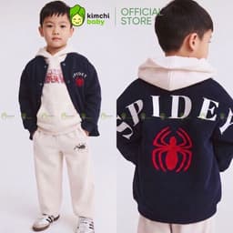 [10-29kg] Áo Khoác Bomber Bé Trai KIMCHIBABY Cao Cấp Form Varsity Vải Nỉ Lông Cáo Dày Mịn Ấm Họa Tiết Siêu Anh Hùng 1