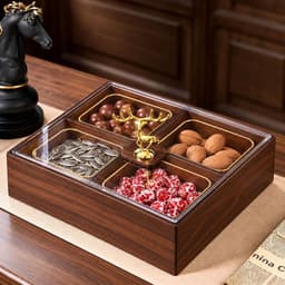 Khay đựng bánh kẹo hoa quả khô cao cấp sang trọng nhẹ bằng gỗ Melamile mẫu mới 2027 8