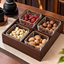 Khay Đựng Mứt Tết, Hạt Khô,Bánh Kẹo Sang Trọng 4 Ngăn ,6 Ngăn Mẫu Mơi 2027 4
